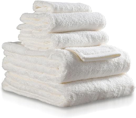 Delilah Home - 100% Organic Bath Towel Set, Ultra-Soft, & Absorbent Turkish Organic Cotton Spa Towels - Eco-Friendly & Vegan (Two Pieces Each 13x13, 16x30, 30x54) Pack of 6, White