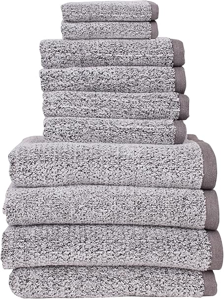 Diamond Jacquard Bath Towel, Bath Towel Set - 10 Piece, Grey